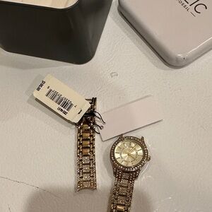 Fossil Women's Gold-Tone Watch with Crystal Accents hand need a little fix